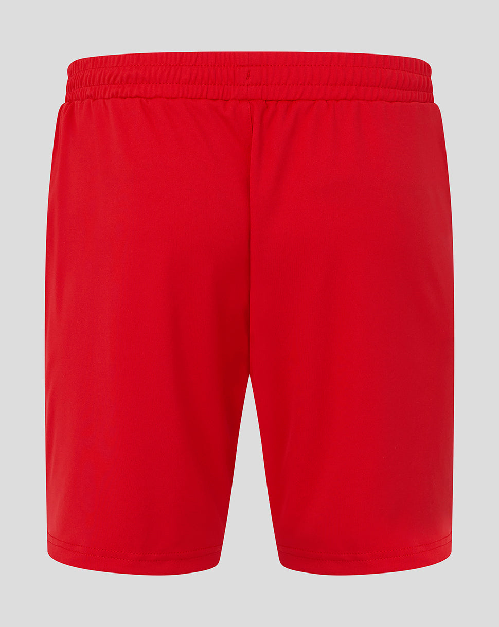 Red shorts on a gray background