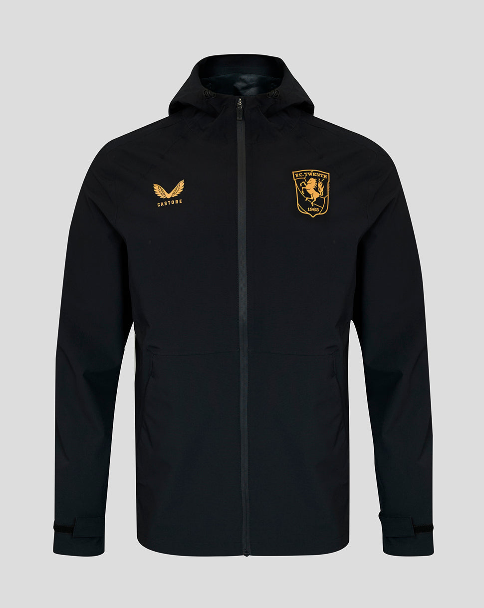 FC Twente Unisex 26/27 Training Rain Jacket - Black - Black/Blazing Orange