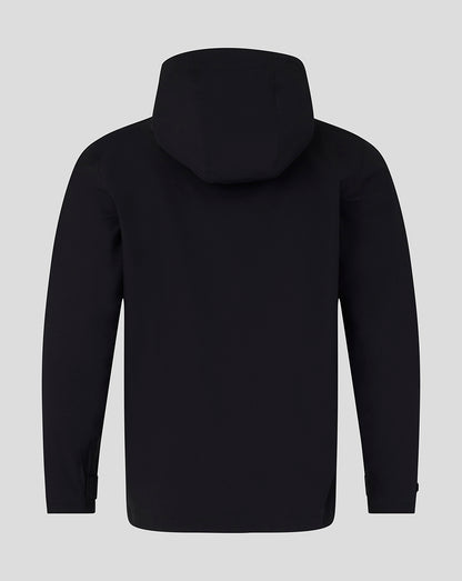 Black hoodie on a light gray background