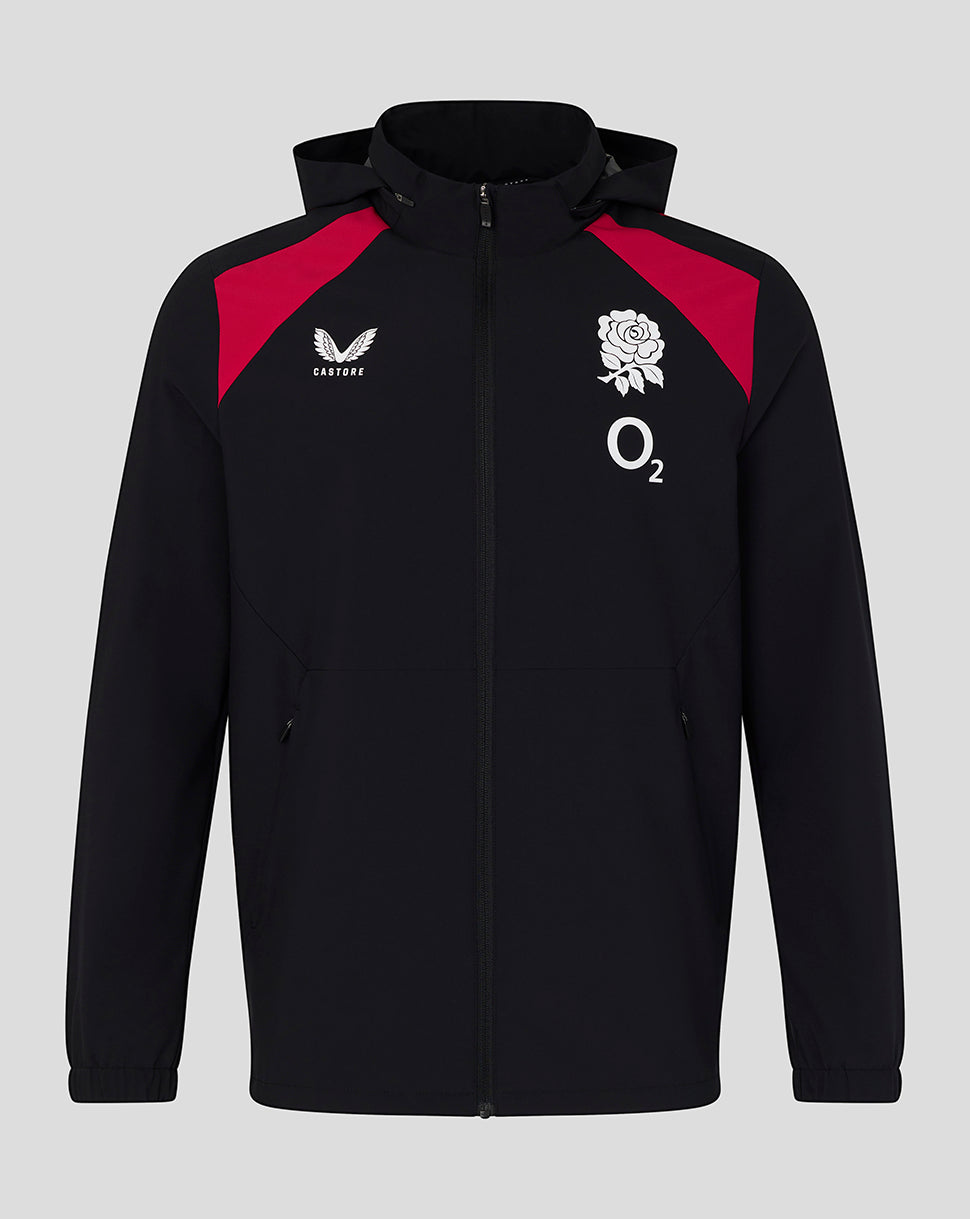 England Rugby Unisex 26/27 Training Packable Hood Shower Jacket - Black - Black