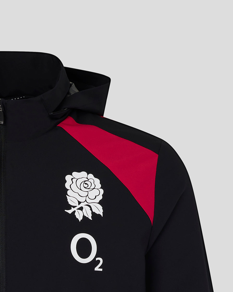 England Rugby Unisex 26/27 Training Packable Hood Shower Jacket - Black - Black