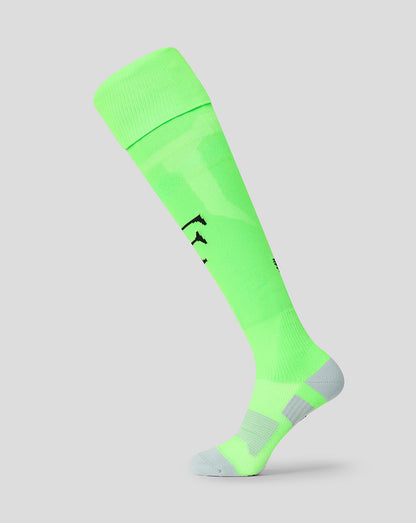 Neon green Feyenoord 2026-27 home goalkeeper sock with reinforced heel and gray toe