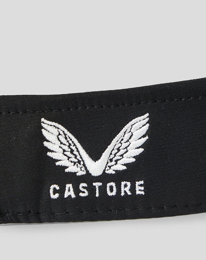 Black visor with white 'Castore' logo on a light gray background