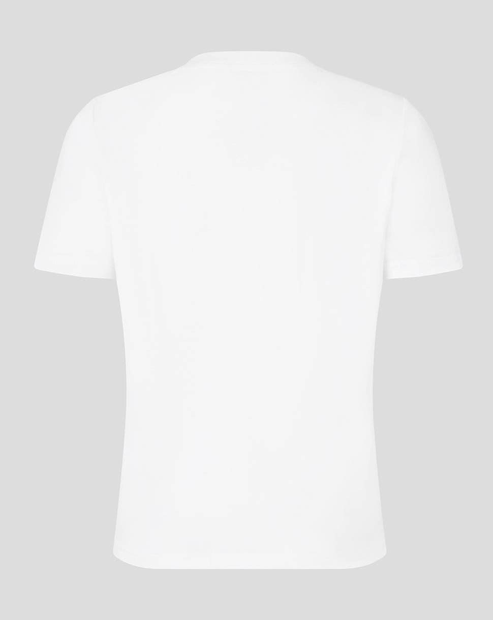 Plain white t-shirt on a light gray background