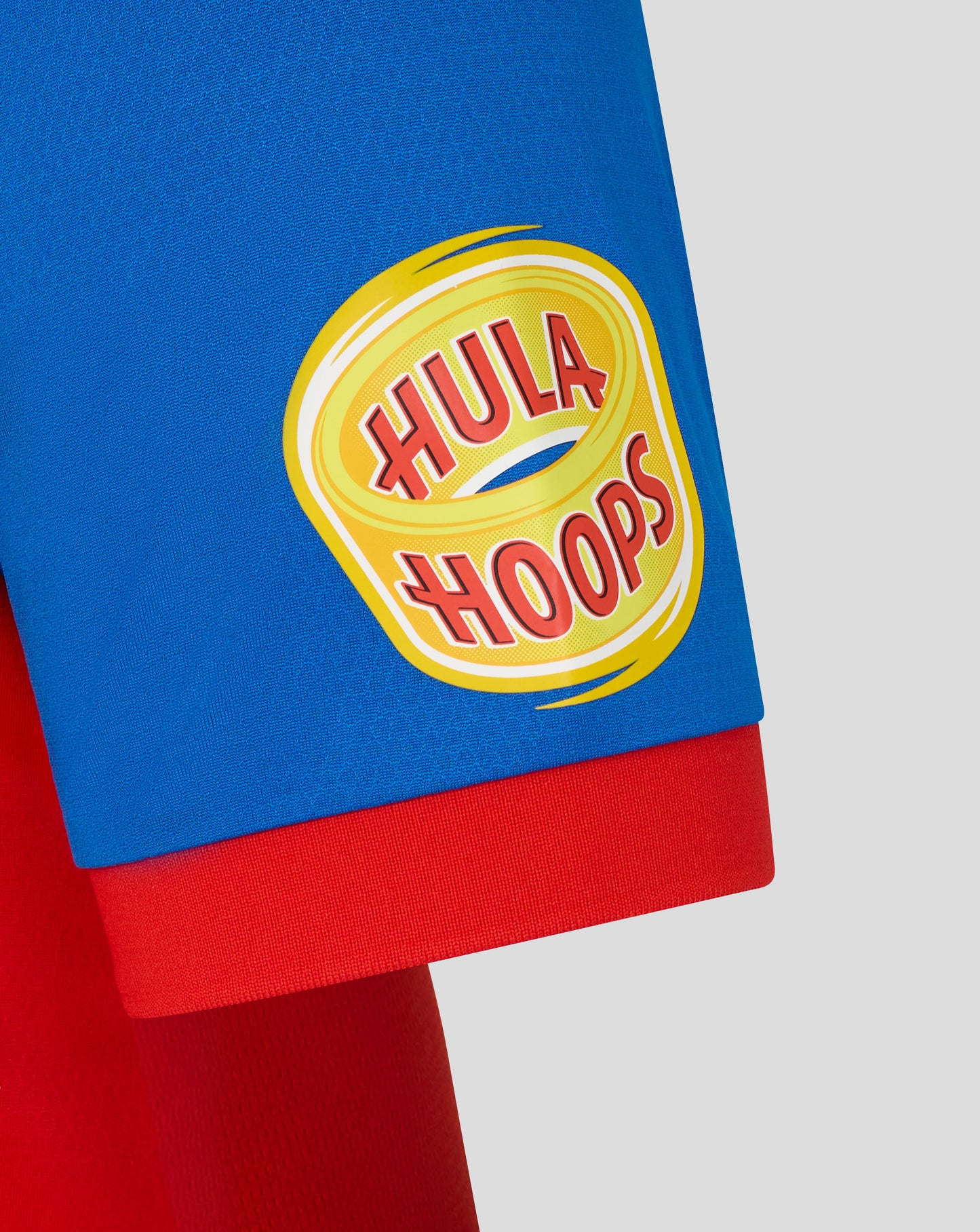Hula Hoops logo on a blue and red background
