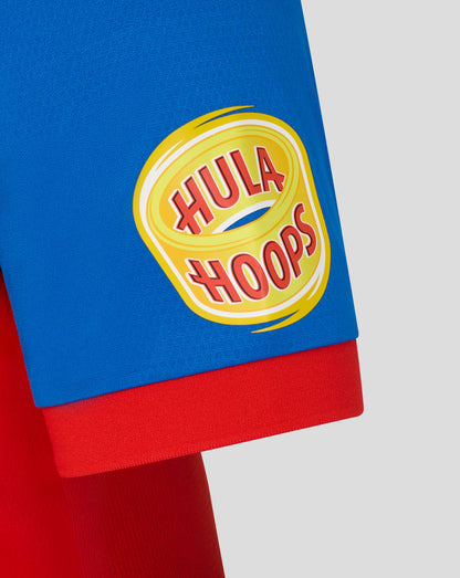 Hula Hoops logo on a blue and red background