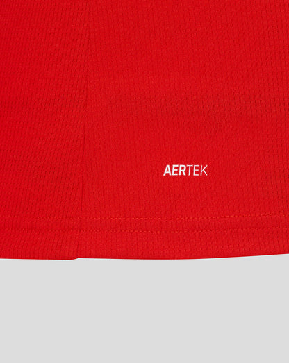 Red fabric with 'AERTEK' logo on a gray background