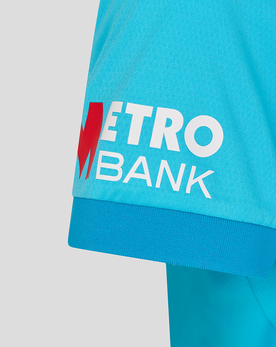 Teal shirt with 'Metro Bank' logo on a light gray background