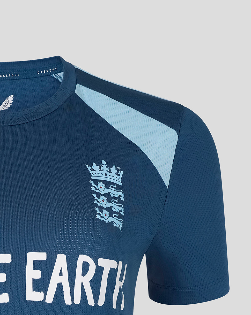 England Cricket Women's 26/27 Training Short Sleeve T-Shirt - Blue