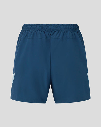 Blue shorts on a light gray background