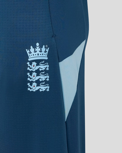Navy sports jersey with a logo on the chest against a light gray background