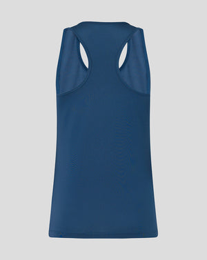 Blue tank top on a light gray background