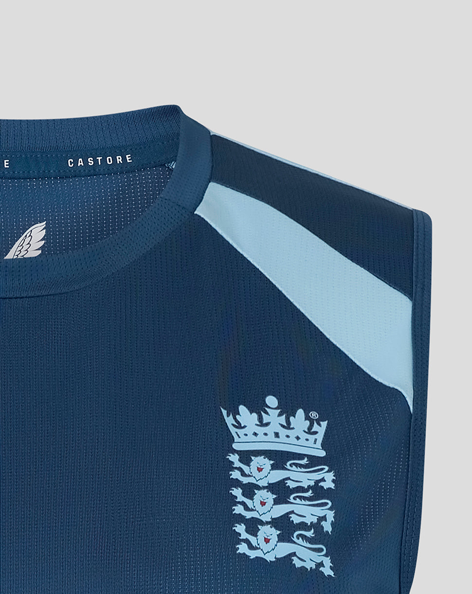 England Cricket Women's 26/27 Training Sleeveless T-Shirt - Blue