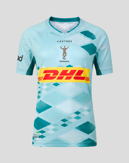 Light blue sports jersey with DHL logo on a gray background