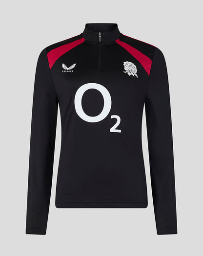 Black sports jacket with red accents and branding on a gray background