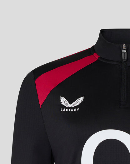 Black and red sports jacket with a visible brand logo on a light gray background