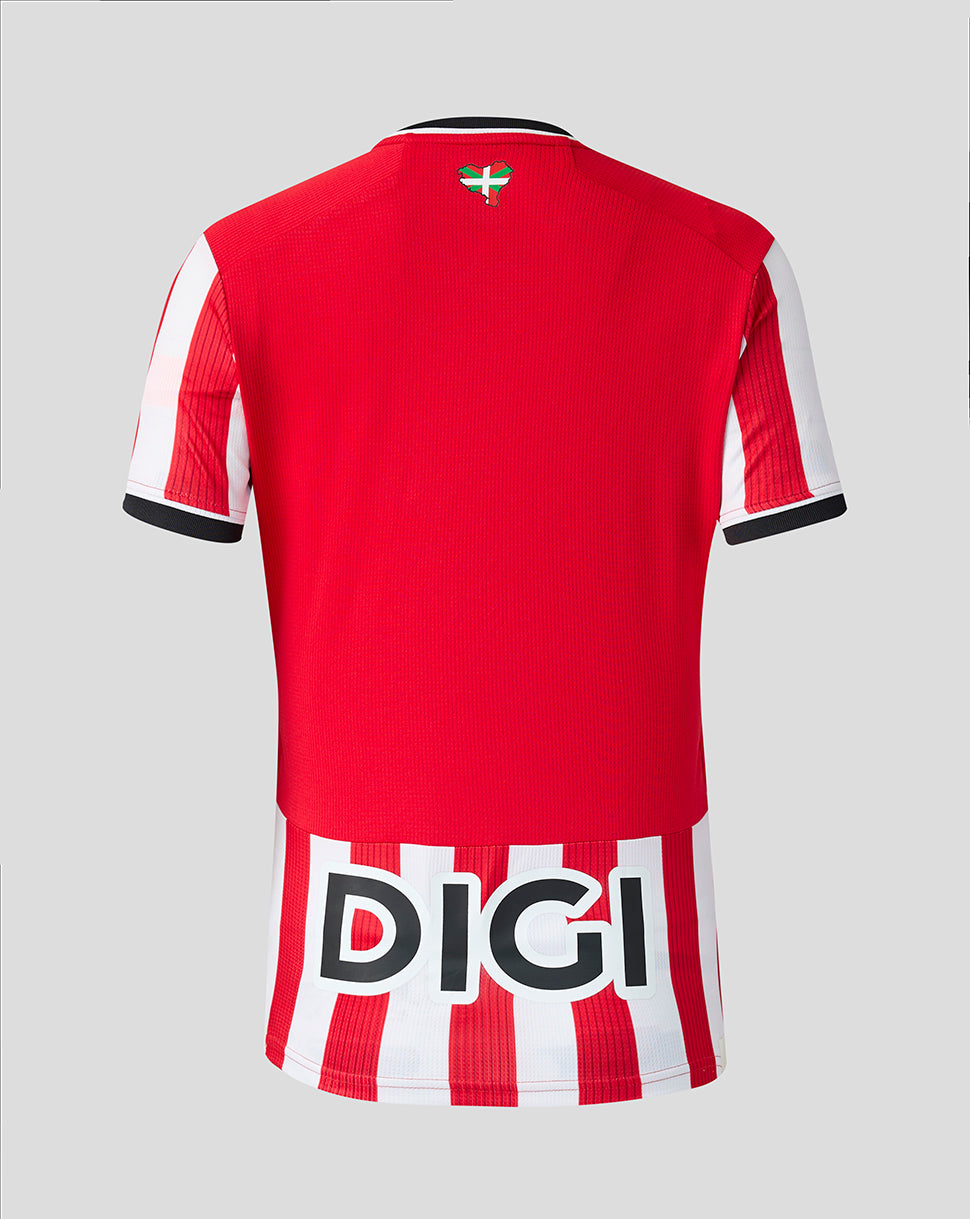 Back view of Athletic Club Women's 26/27 home shirt in red with a club crest at the neckline.