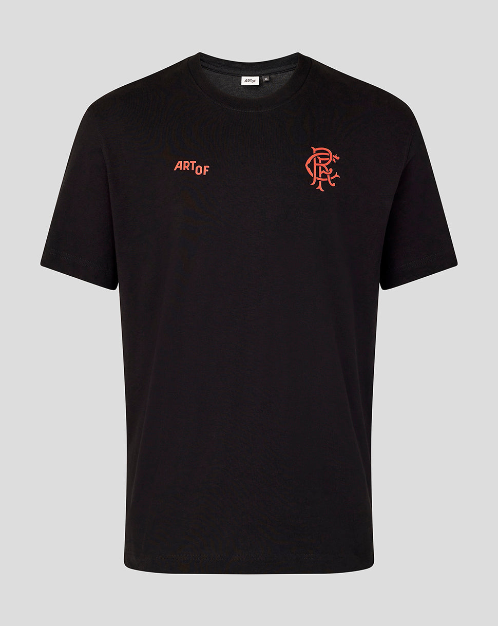 Rangers Unisex 25/26 Art of Football T-Shirt - Black
