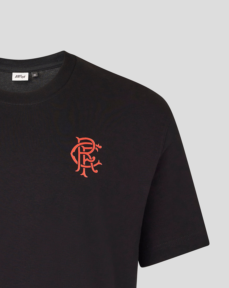 Rangers Unisex 25/26 Art of Football T-Shirt - Black