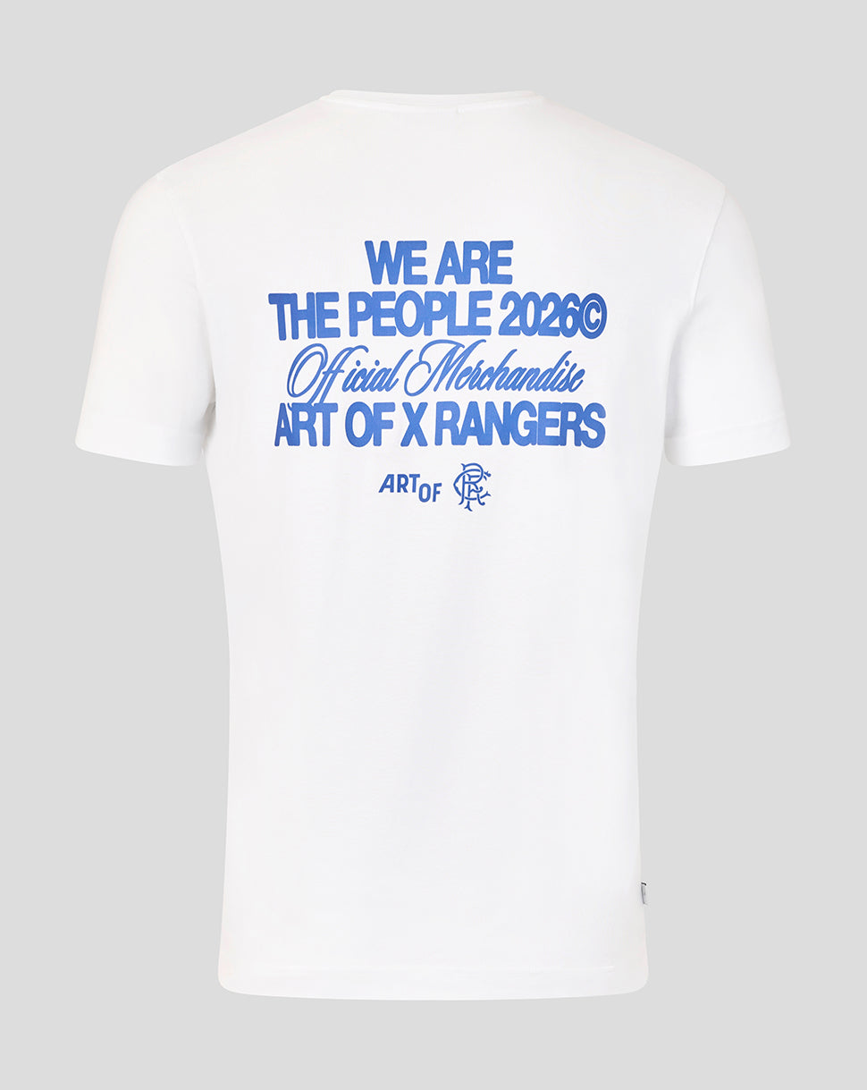 Rangers Unisex 25/26 Art of Football T-Shirt - White