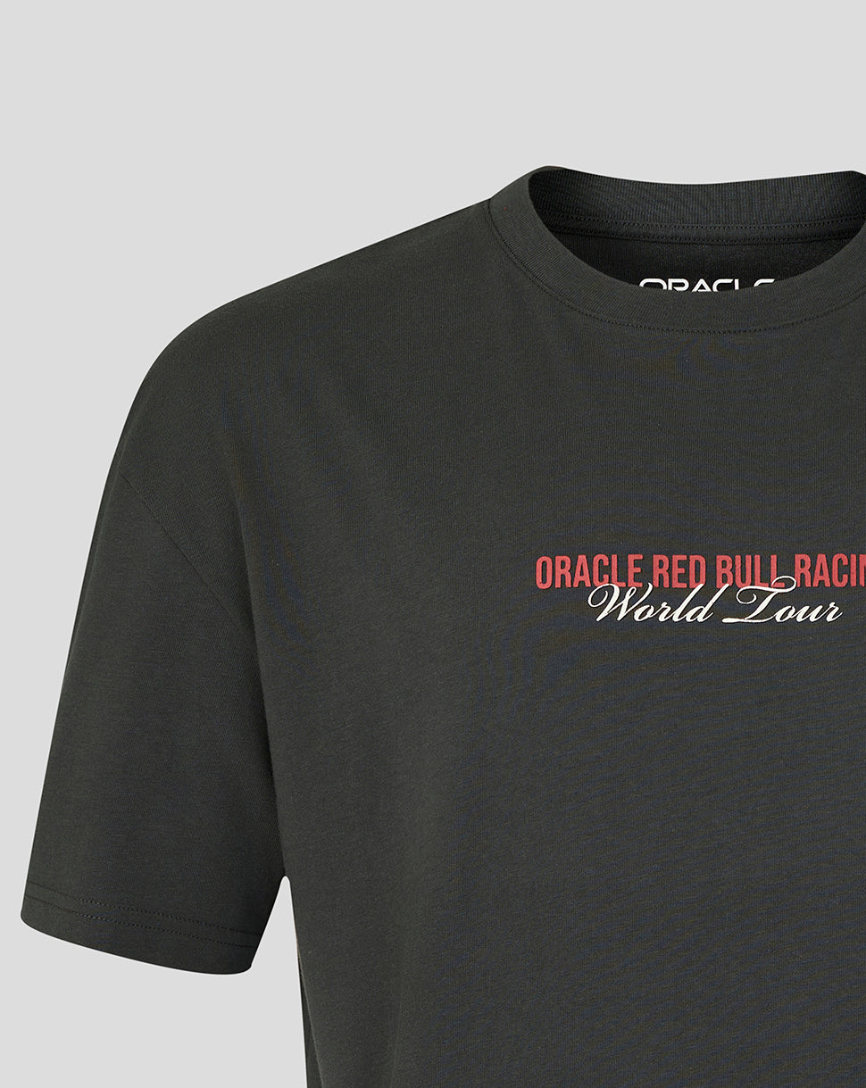 Black t-shirt with Oracle Red Bull Racing logo on a gray background
