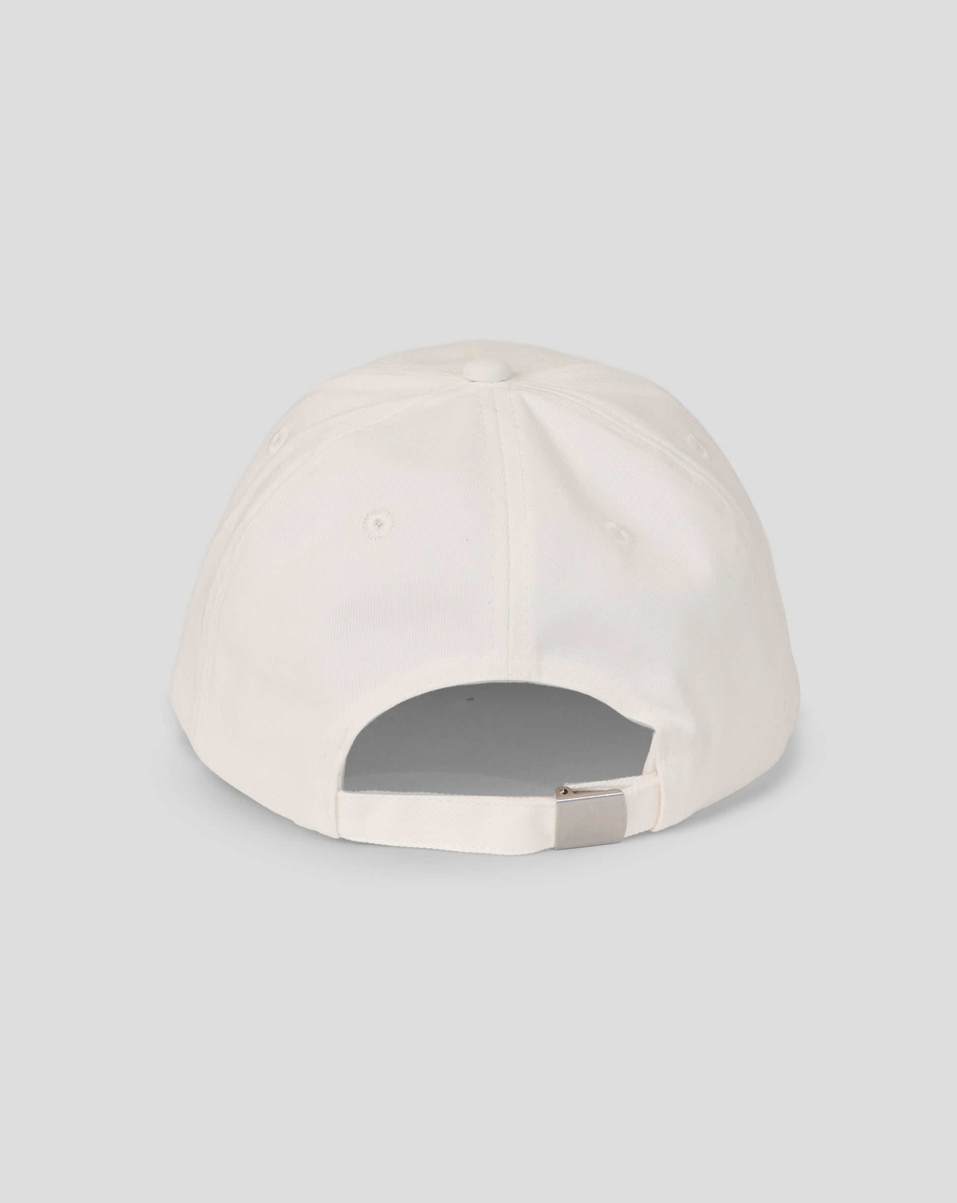 White baseball cap on a light gray background