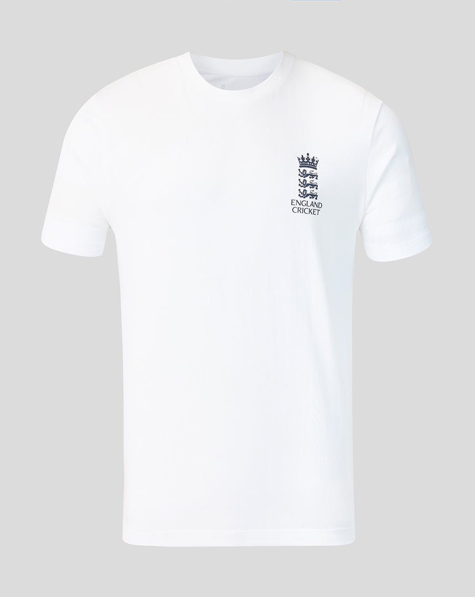 England Cricket Unisex 26/27 Essentials Crest Short Sleeve T-Shirt - White