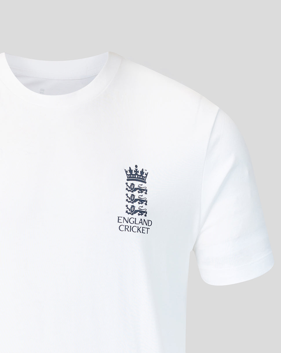 England Cricket Unisex 26/27 Essentials Crest Short Sleeve T-Shirt - White