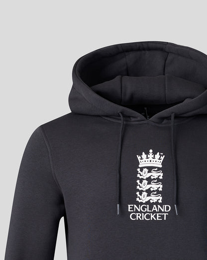 Black hoodie with England Cricket logo on a light gray background