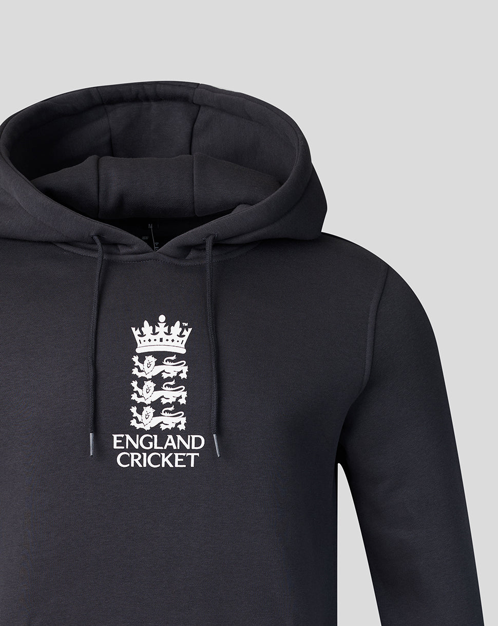 Black hoodie with England Cricket logo on a gray background