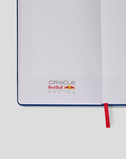 Notebook with Oracle Red Bull Racing logo on a white background