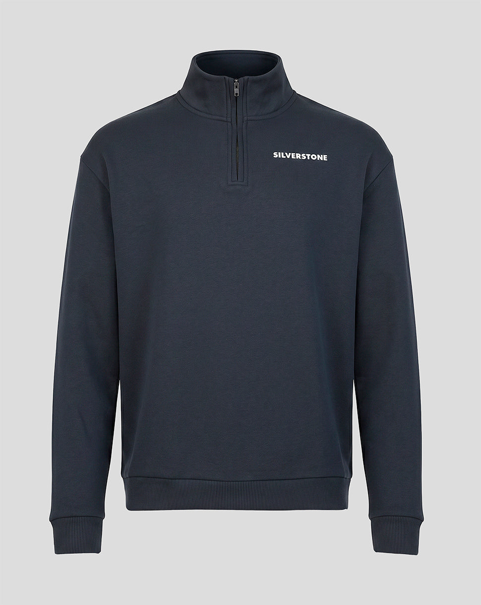 Silverstone Unisex Heritage Quarter Zip Sweater - Dark Navy