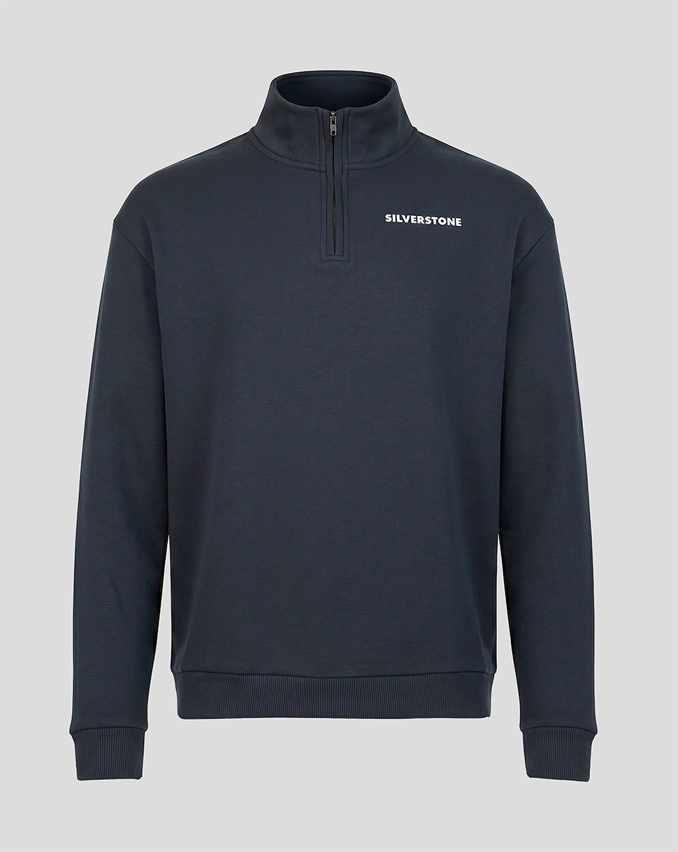 Silverstone Unisex Heritage Quarter Zip Sweatshirt - Dark Navy - Dark Navy