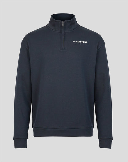 Silverstone Unisex Heritage Quarter Zip Sweater - Dark Navy