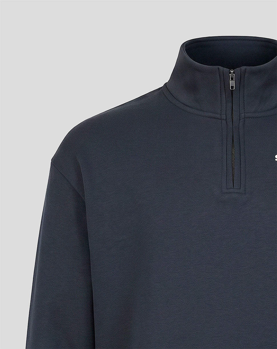 Silverstone Unisex Heritage Quarter Zip Sweater - Dark Navy