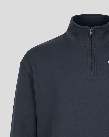 Silverstone Unisex Heritage Quarter Zip Sweater - Dark Navy