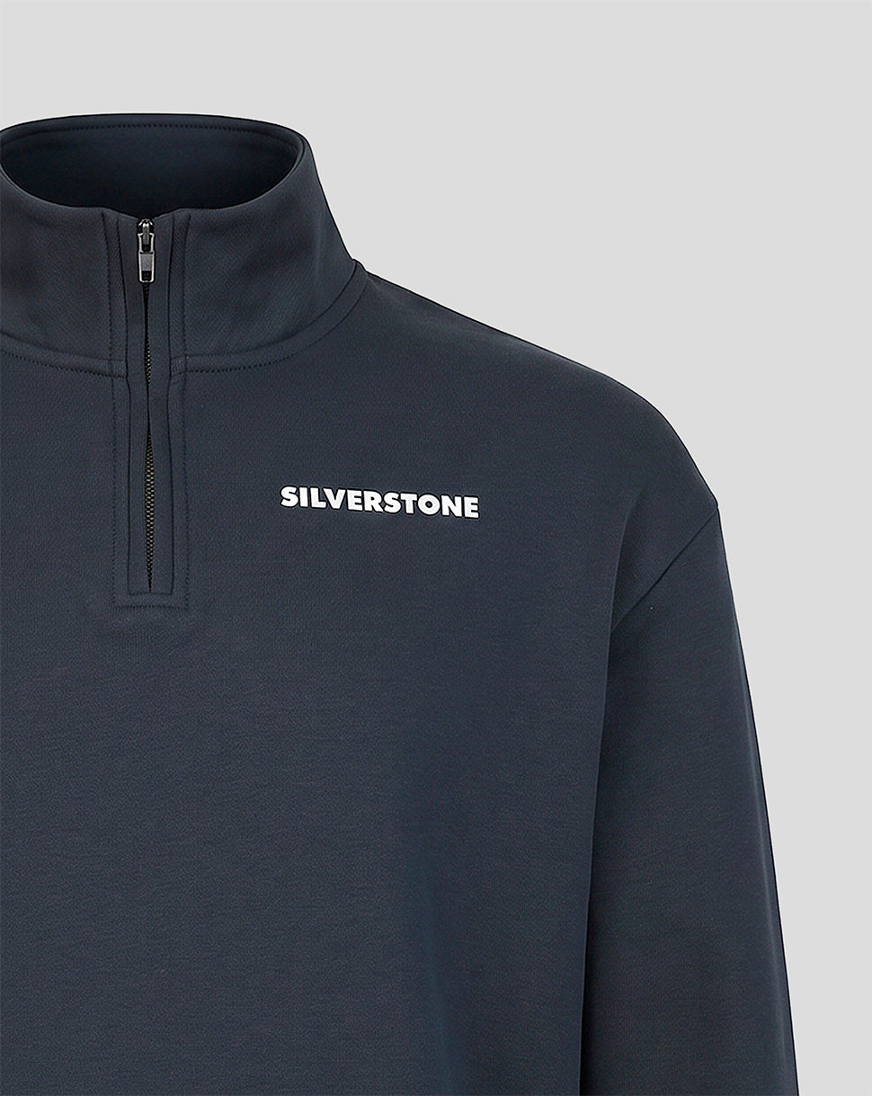 Silverstone Unisex Heritage Quarter Zip Sweater - Dark Navy
