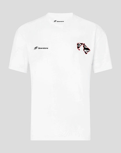 Silverstone Unisex British Injection Linear Back T-Shirt - White