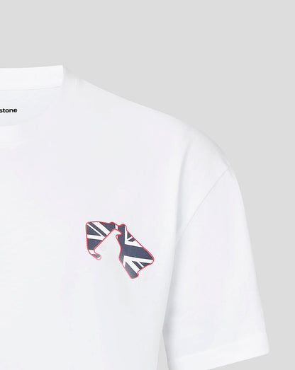 Silverstone Unisex British Injection Linear Back T-Shirt - White
