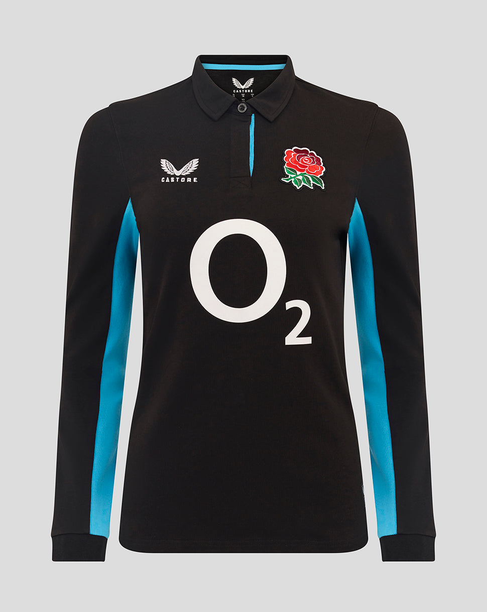 Women’s England Rugby Alternate Classic Long Sleeve Shirt – Caviar - Caviar/Swim Cap