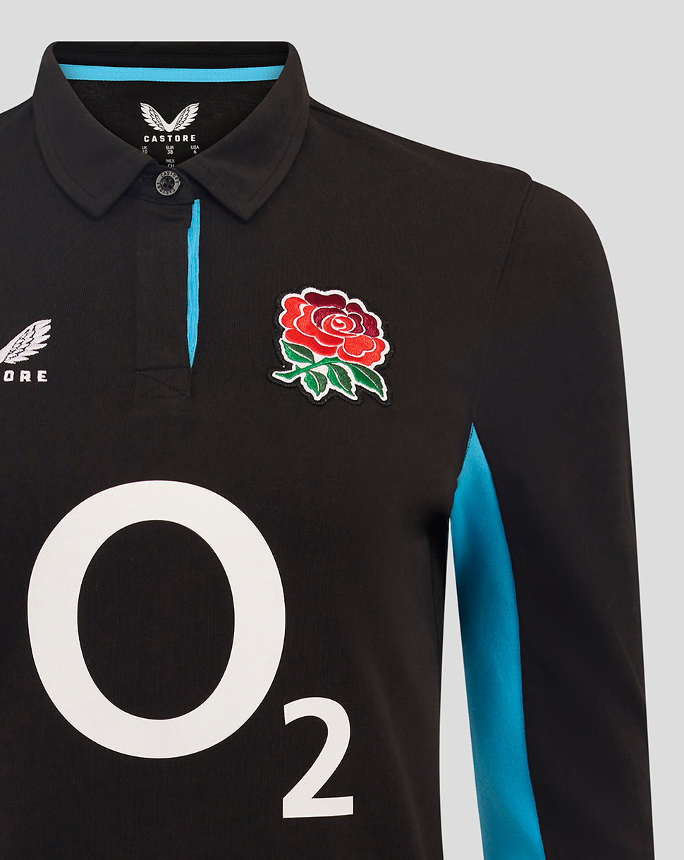 Women’s England Rugby Alternate Classic Long Sleeve Shirt – Caviar - Caviar/Swim Cap
