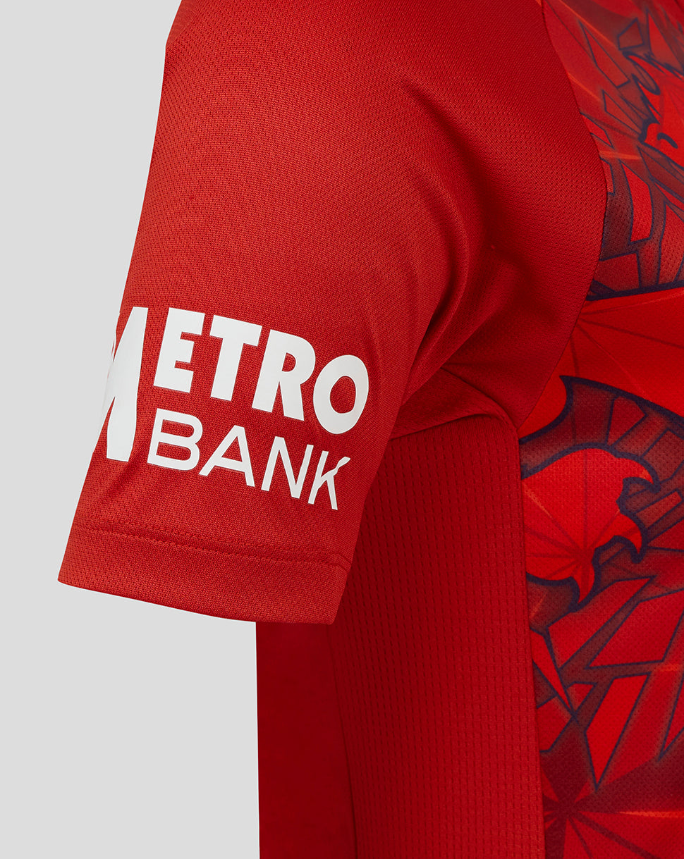England Cricket T20 Women's Short Sleeve Shirt 25/26 - Pompeian Red/Poppy Red