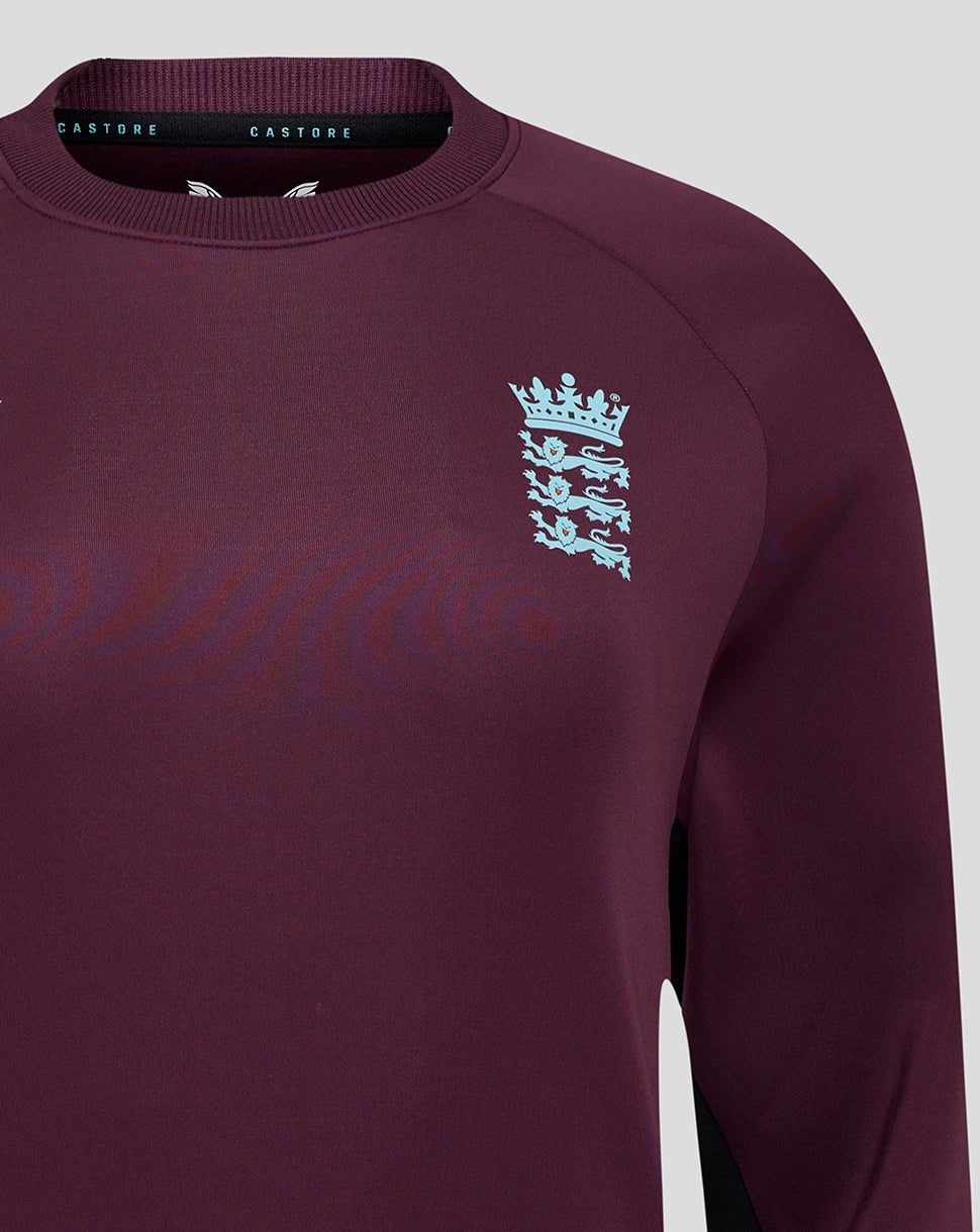 England Cricket Training Men's Sweatshirt 25/26 - Blackberry Wine/Caviar