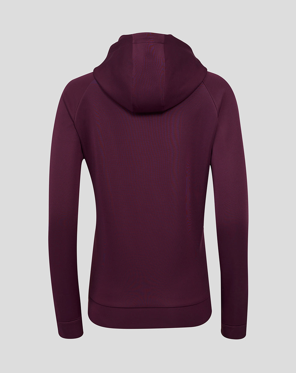 Women's England Cricket 25/26 Logo Hoodie - Blackberry Wine/Aqua Splash