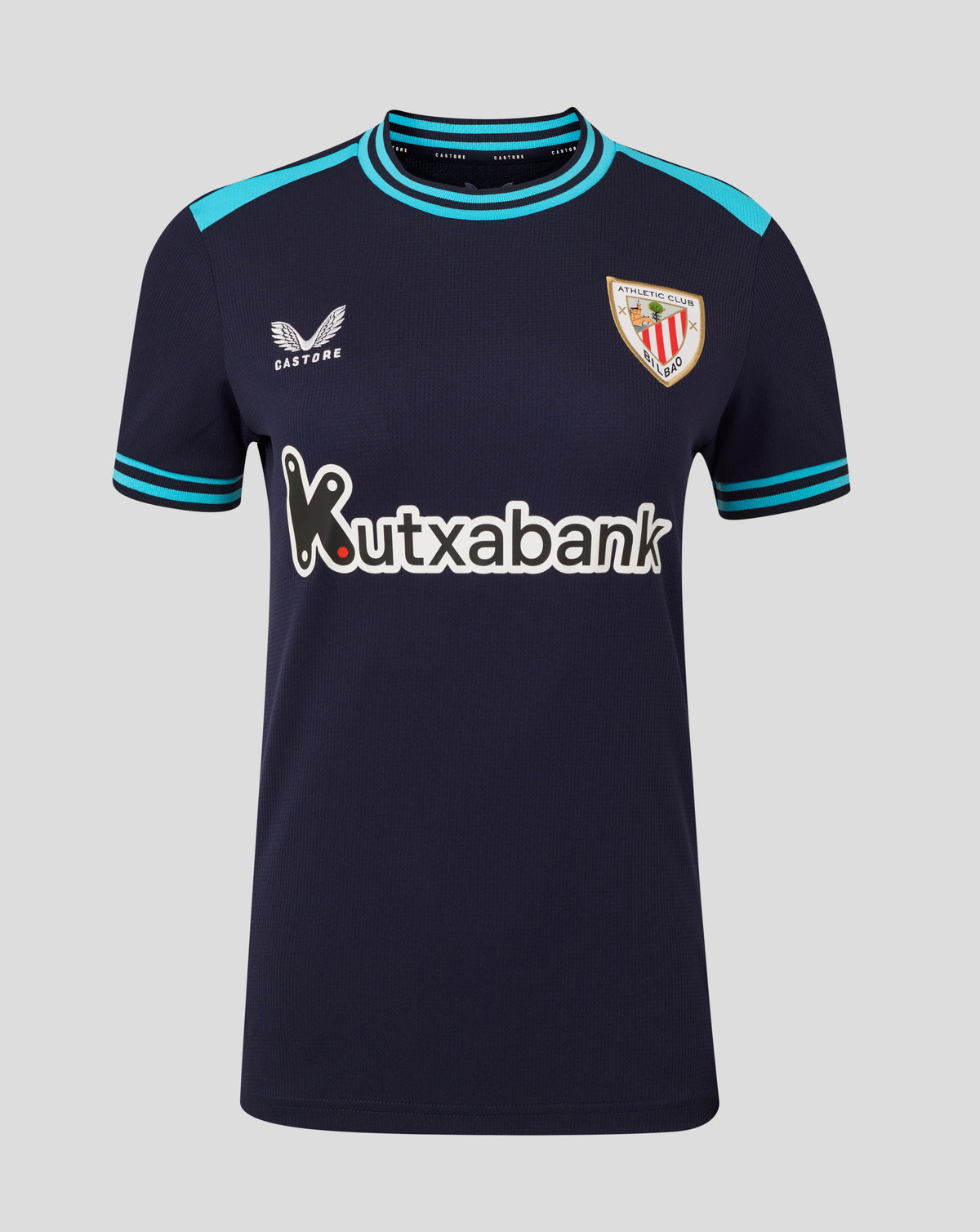 Athletic Club women's away shirt navy with teal trim and left chest crest