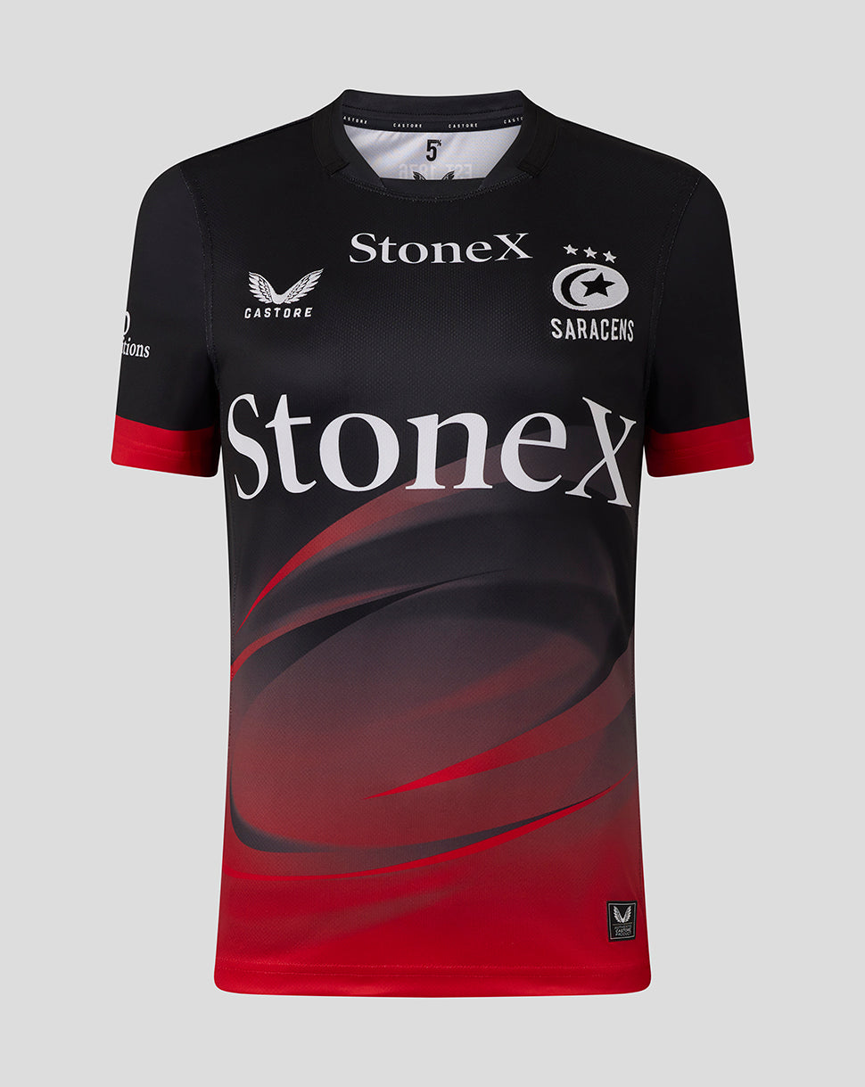 Saracens Womens 25/26 Replica Home Shirt - Caviar/Racing Red
