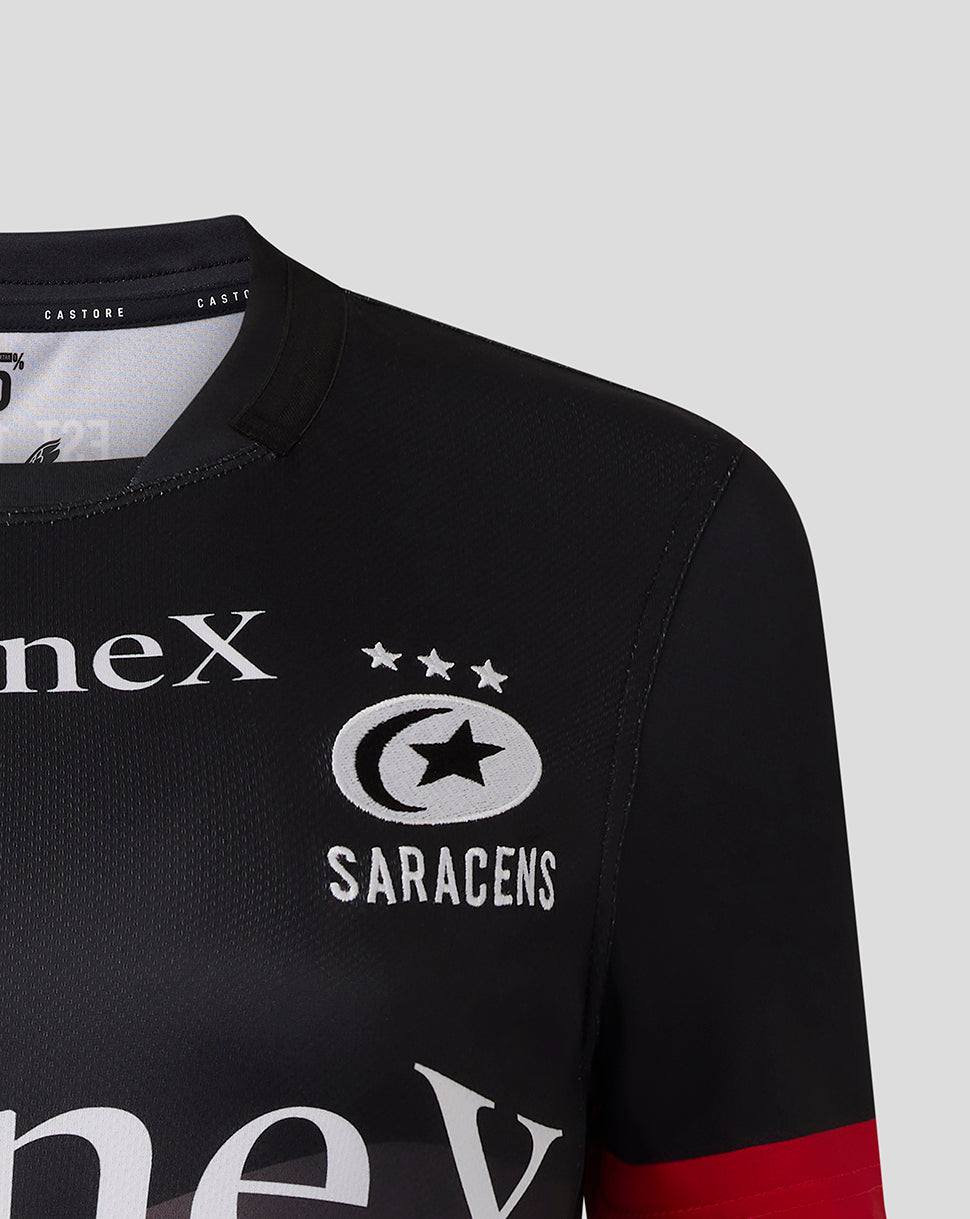 Saracens Womens 25/26 Replica Home Shirt - Caviar/Racing Red