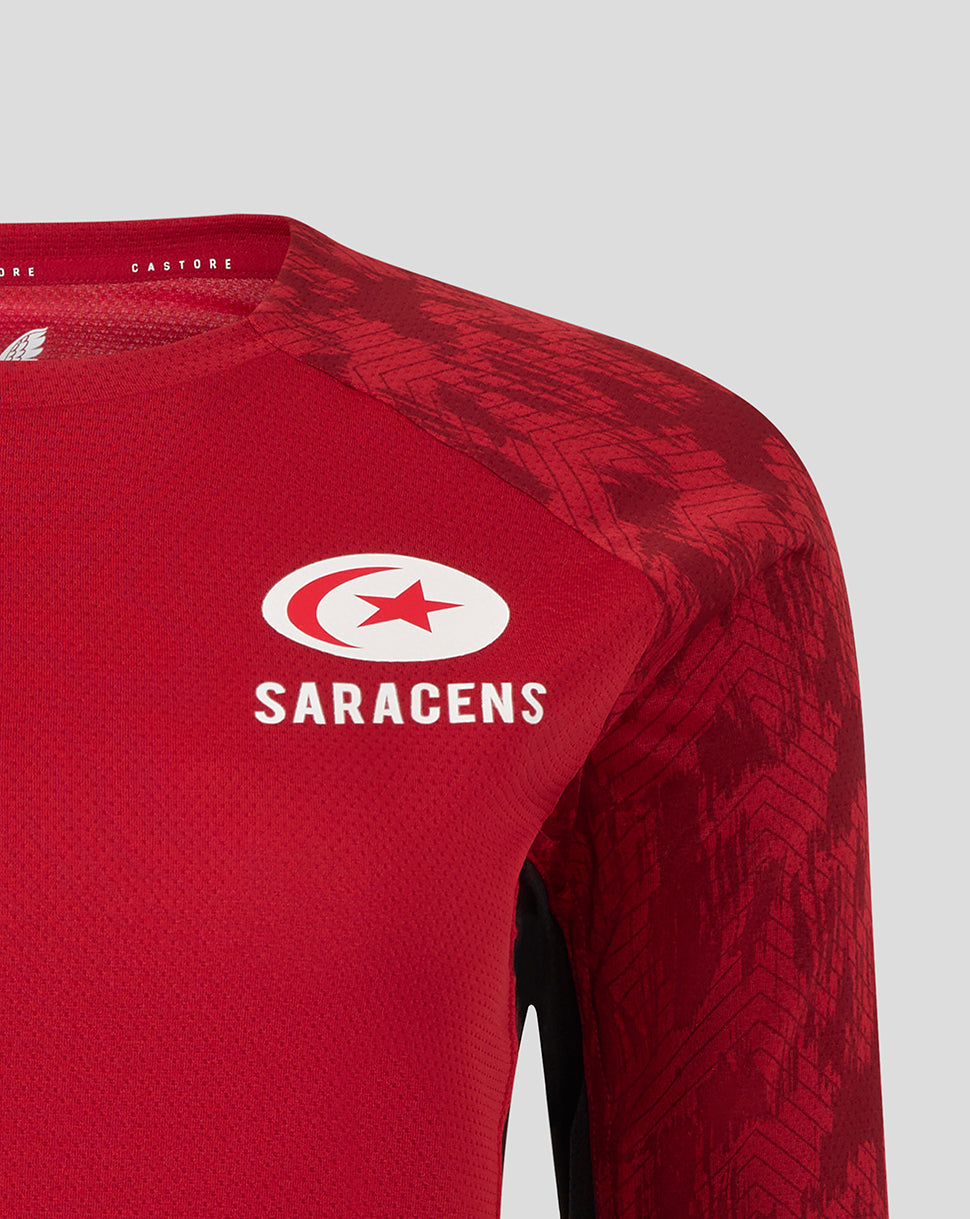 Saracens Women's 25/26 Training Long Sleeve Tee - Rhythmic Red - Rhythmic Red/Caviar