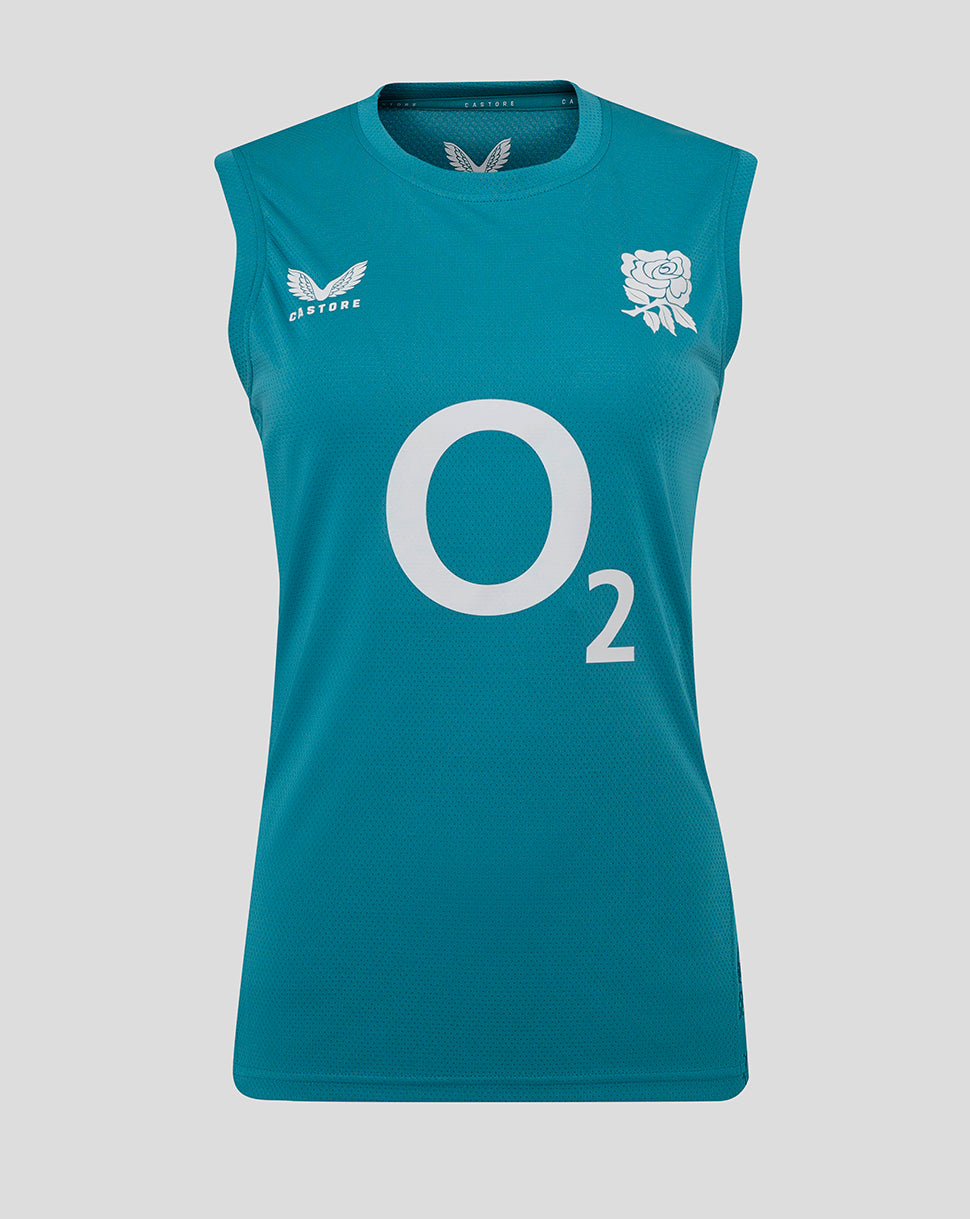 Women’s England Rugby 25/26 Performance Sleeveless T-Shirt – Storm Blue - Storm Blue