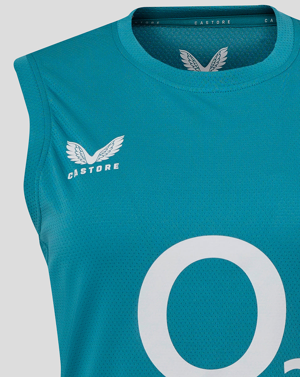 Women’s England Rugby 25/26 Performance Sleeveless T-Shirt – Storm Blue - Storm Blue